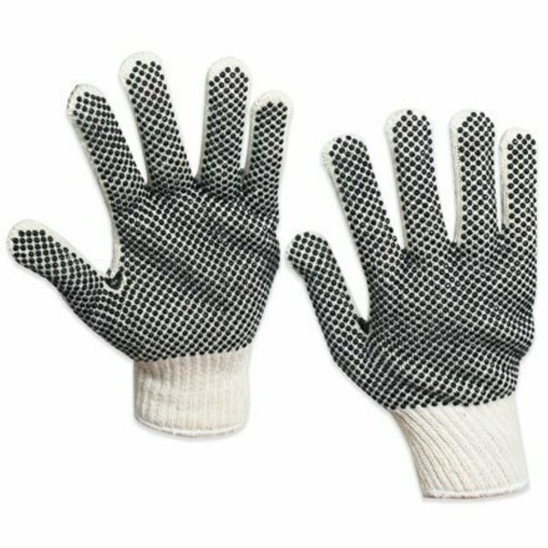 Bsc Preferred PVC Black Dot Knit Gloves - Large, 12PK S-6778BL-L